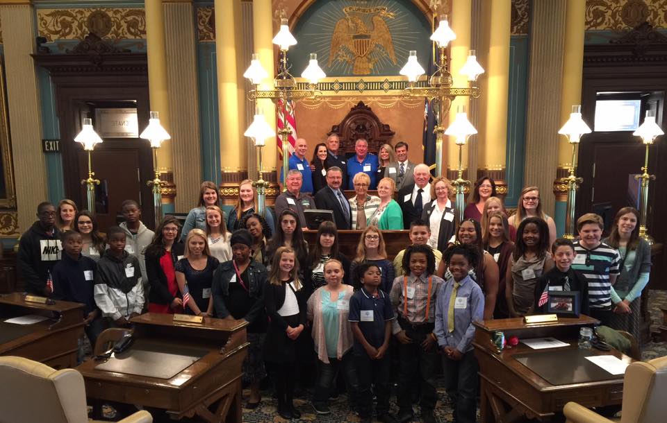 MI State Fair Scholarship winners on State Senate floor